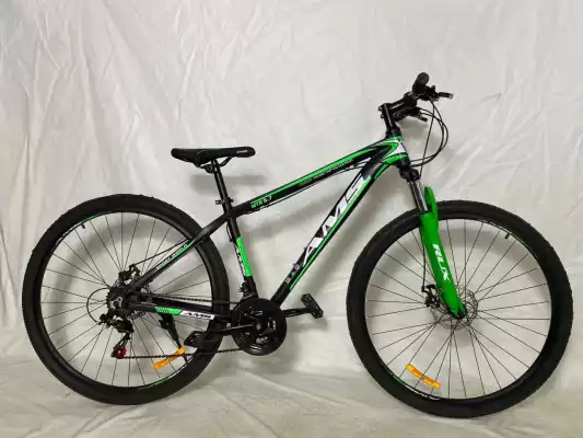 Велосипед взрослый спортивный AMS 29д, чернр-зеленый
